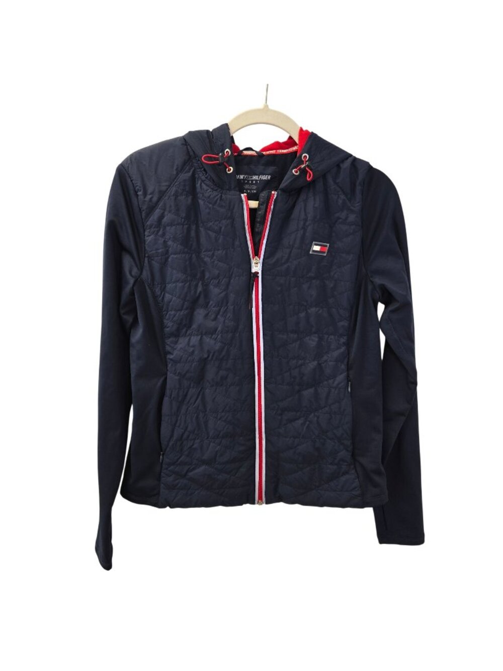 Tommy Hilfiger Hooded Mixed Media Activewear Jacket Size Small
